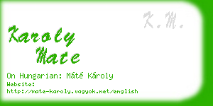karoly mate business card